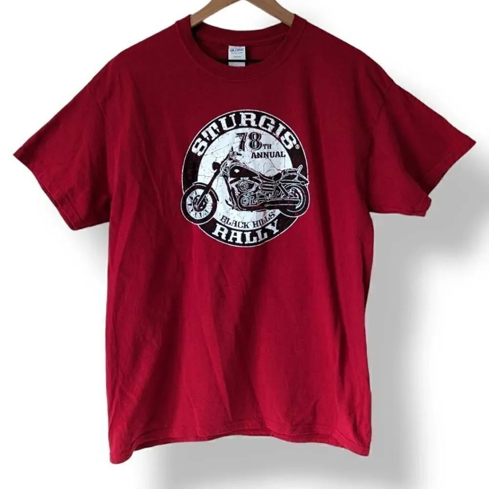 Red Sturgis Motorcycle Rally T-Shirt 78th Annual 2018 Size Large